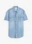 Chemise manches courtes slim en jean, 100% coton, bonprix
