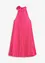 Robe plissée en crêpe avec une fleur appliquée, bonprix