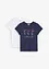 Lot de 2 T-shirts basiques avec imprimé, bonprix