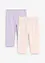 Lot de 2 leggings corsaire en coton mélangé extensible, bonprix