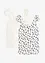 Lot de 2 tops 100% coton, bonprix