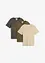 Lot de 3 T-shirts col V, bonprix