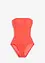 Maillot 1 pièce texturé à bretelles transparentes, bonprix