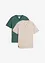 Lot de 2 t-shirts manches courtes col tunisien 100 % coton, bonprix