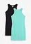 Lot de 2 robes à bretelles en interlock 100% coton, bonprix