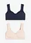 Lot de 2 soutiens-gorge minimiseurs moulés coton, sans armatures, bonprix