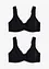 Lot de 2 soutiens-gorge minimiseurs moulés avec armatures et coton, bonprix