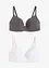 Lot de 2 soutiens-gorge coton à coques sans armatures, bonprix