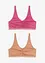 Lot de 2 soutiens-gorge bralette coton et dentelle, bonprix