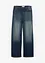 Jean droit et loose, taille haute, peu extensible, bonprix