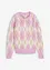 Pull à losanges en fine maille, bonprix