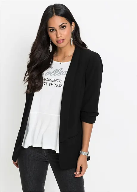 Blazer long avec manches drapées, bonprix