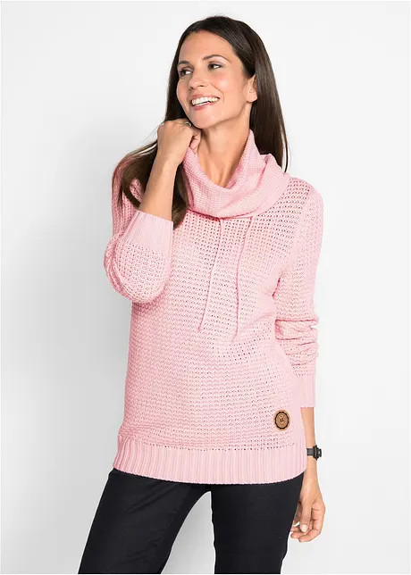 Pull à col roulé avec cordons, bonprix
