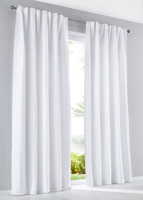 Lot de 2 rideaux en microfibre facile d’entretien, bonprix