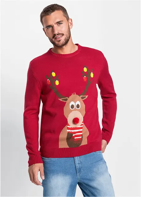 Pull avec motif de Noël, bonprix