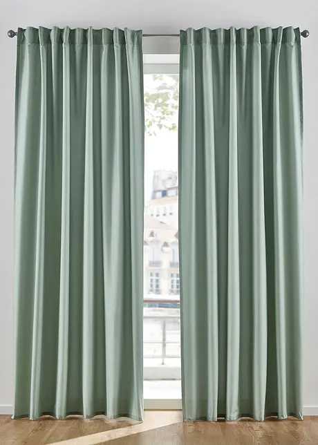 Lot de 2 rideaux en microfibre, bonprix