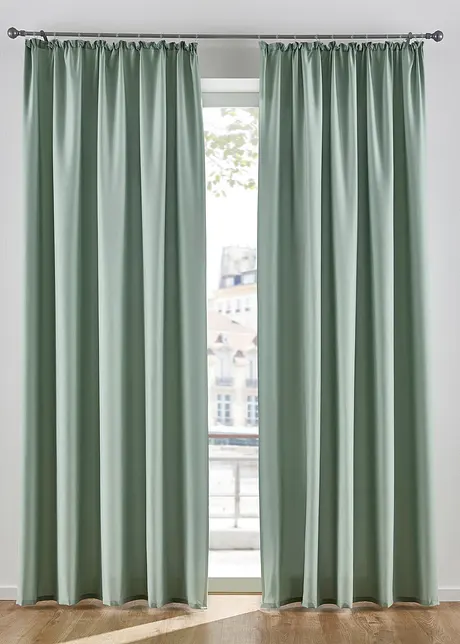 Lot de 2 rideaux en microfibre facile d’entretien, bonprix