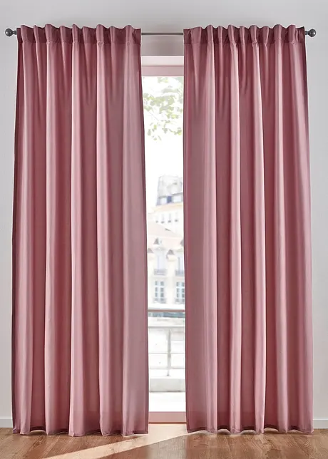 Lot de 2 rideaux en microfibre facile d’entretien, bonprix