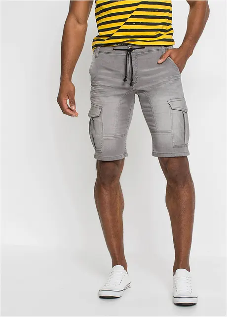 Bermuda en molleton aspect jean, Regular, bonprix