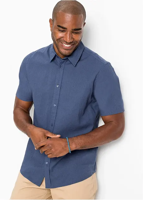 Chemise manches courtes en lin mélangé, bonprix