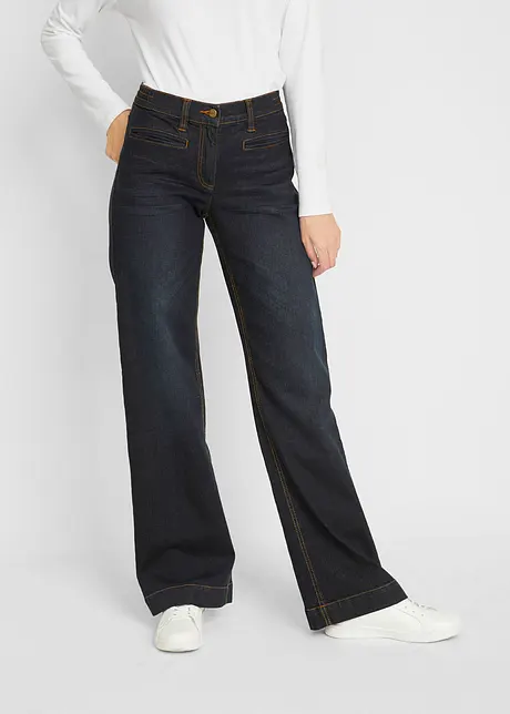 Jean large taille mi-haute élastiquée, bonprix