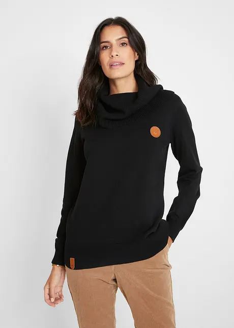 Pull en fine maille à col boule, bonprix