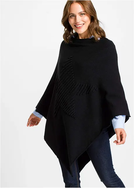 Poncho à motif étoile, bpc bonprix collection