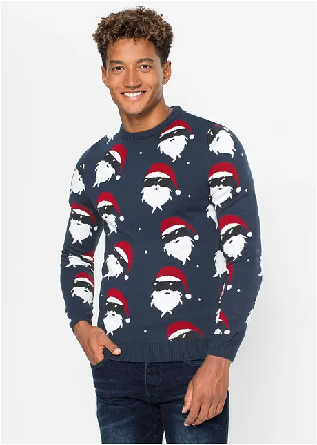 Pull en maille fine avec motif de Noël, bonprix