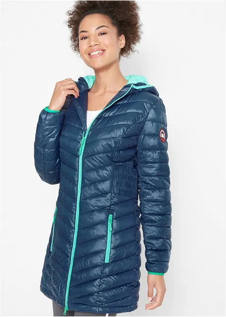 Veste longue matelassée ultra-légère et son pochon, bonprix