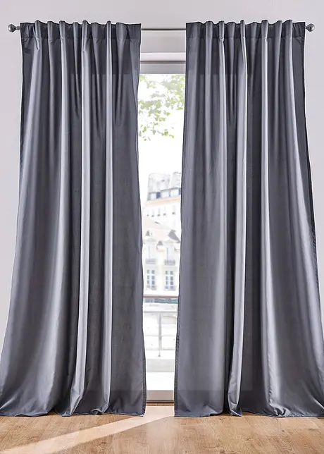 Lot de 2 rideaux en microfibre facile d’entretien, bonprix
