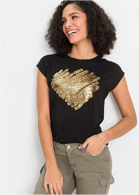 T-shirt à paillettes, bonprix