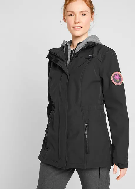 Veste longue softshell imperméable, style 2 en 1, bonprix