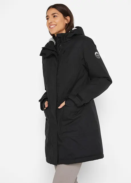 Parka fonctionnelle imperméable avec polaire peluche et capuche, bonprix