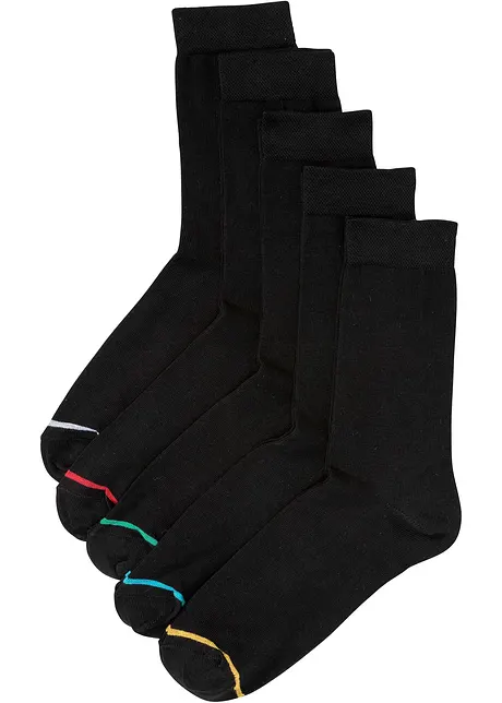 Lot de 5 paires de chaussettes en coton majoritaire, bonprix