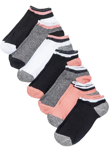 Lot de 7 paires de socquettes en coton majoritaire, bonprix