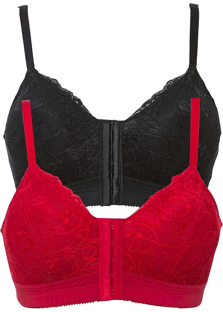 Soutien-gorge Fermeture Devant, Sans Armatures, Avec Coton Et Dentelle ...