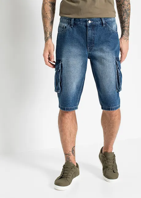 Bermuda en jean cargo, coupe loose, bonprix