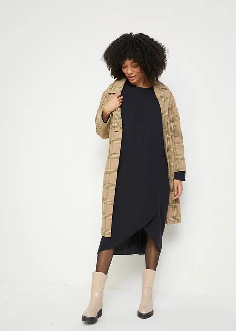 Robe midi en flanelle avec poches, bonprix