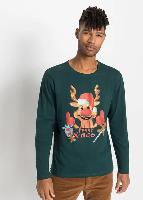 T-shirt manches longues avec motif de Noël, bonprix