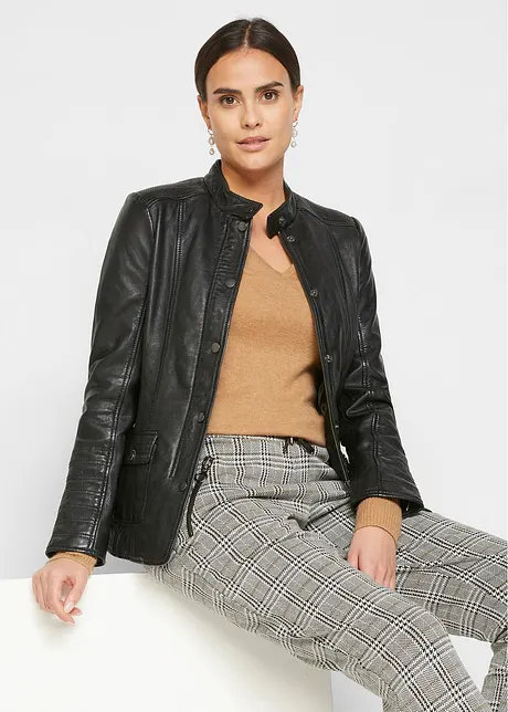 Veste en cuir nappa d’agneau, bonprix