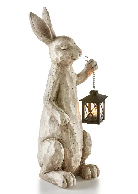 Figurine déco lapin avec lanterne, bonprix