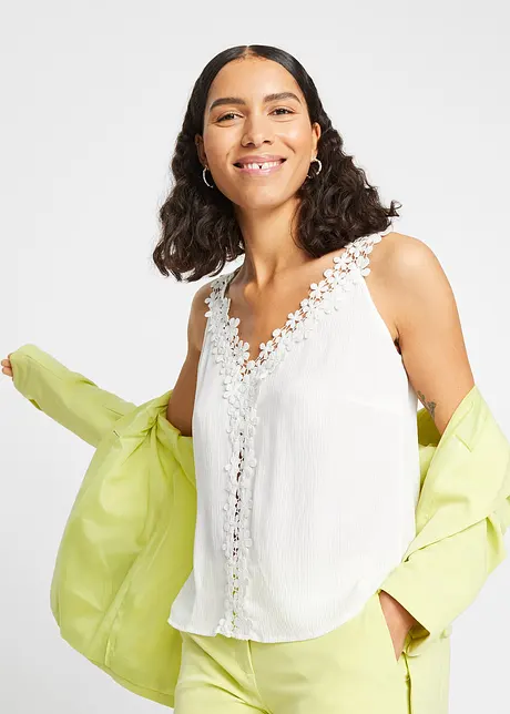 Top-blouse à dentelle, bonprix