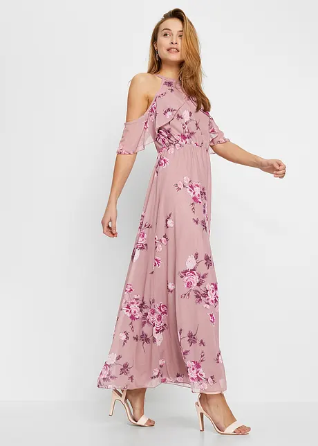 Robe longue en mesh imprimée, bonprix