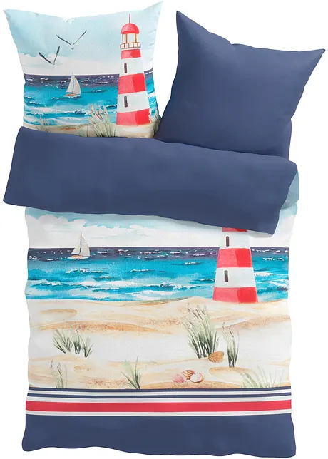 Parure de lit réversible avec motif marin, bonprix