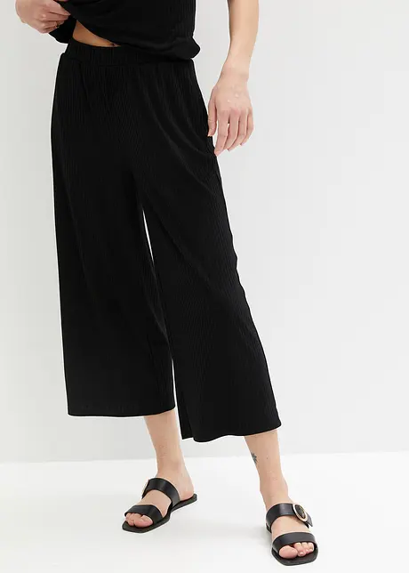 Jupe-culotte en jersey côtelé avec taille confortable, bonprix