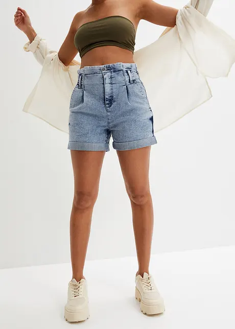 Short en jean paper bag, bonprix