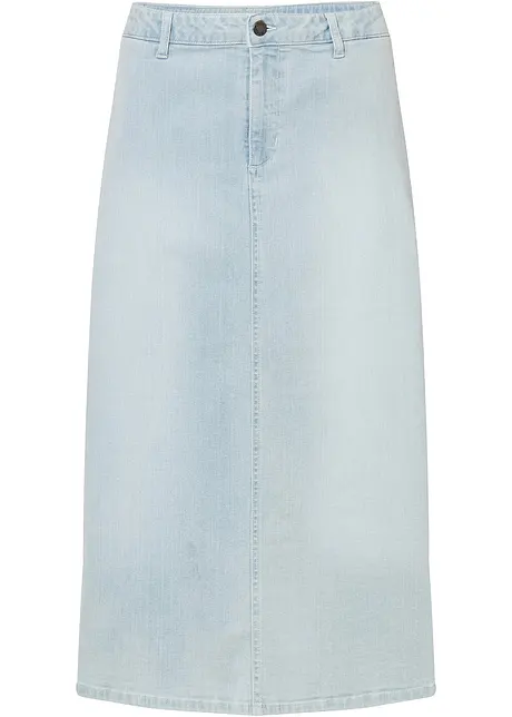 Jupe en jean extensible, longueur midi, bonprix