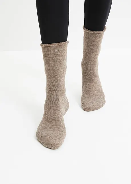 Lot de 4 paires de chaussettes chaudes avec revers et intérieur éponge, bonprix