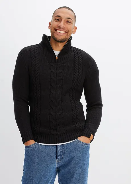 Pull camionneur en maille torsadée, bonprix