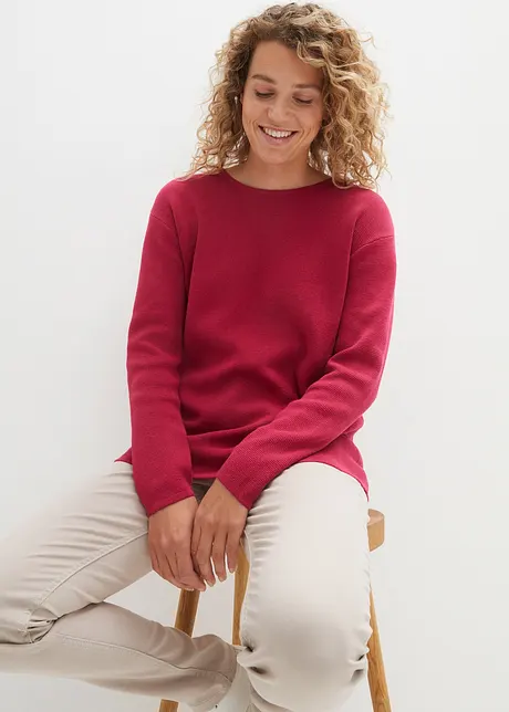 Pull col rond en maille milano Essential, bonprix